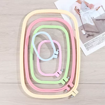 5 Size Plastic DIY Embroidery Hoops Square Shape Cross Stitch Hoops Frame A)>G • $5.04